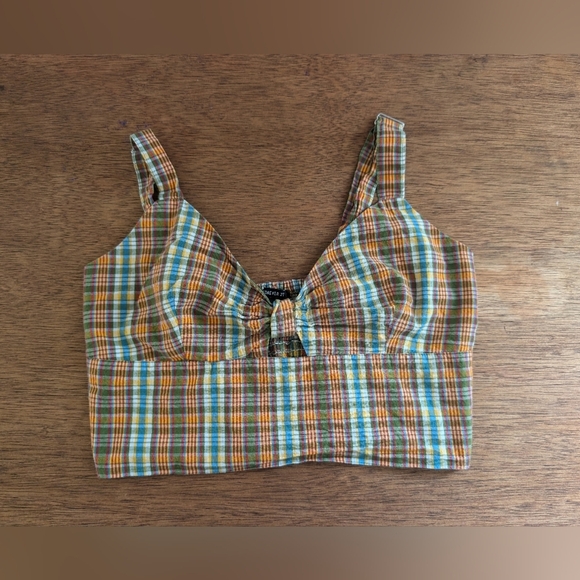 🛍️4 For $15🛍️Forever 21 Multicolor Plaid Women's Top - Picture 1 of 6
